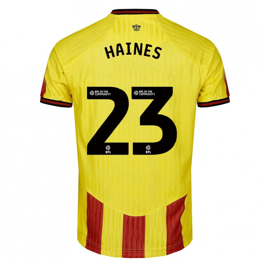 Danxen Kinder Coral-Jade Haines #23 Gelb Rot Heimtrikot Trikot 2025/26 T-Shirt