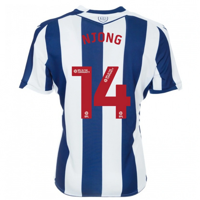 Danxen Kinder Alessandro Njong #14 Marine Weiß Heimtrikot Trikot 2025/26 T-Shirt