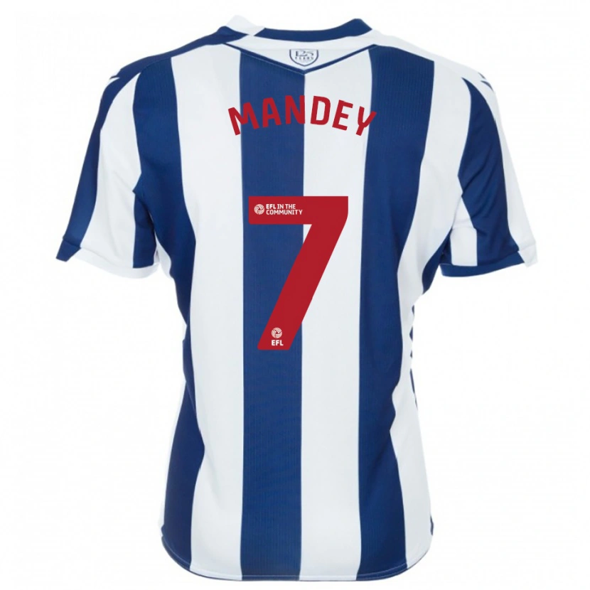 Danxen Kinder Souleyman Mandey #7 Marine Weiß Heimtrikot Trikot 2025/26 T-Shirt