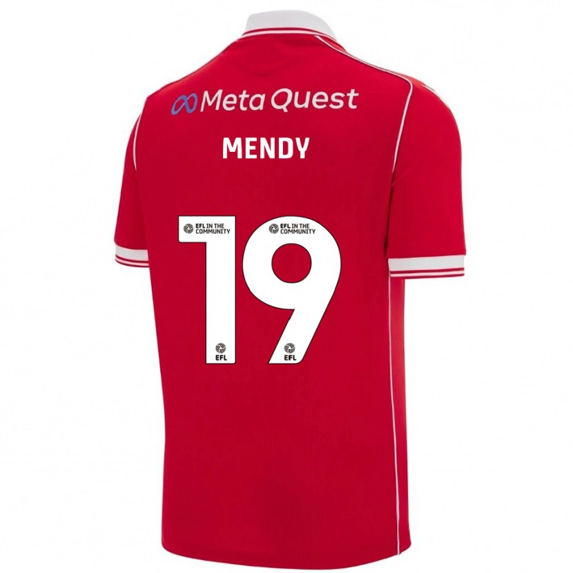 Danxen Kinder Jacob Mendy #19 Rot Weiß Heimtrikot Trikot 2025/26 T-Shirt
