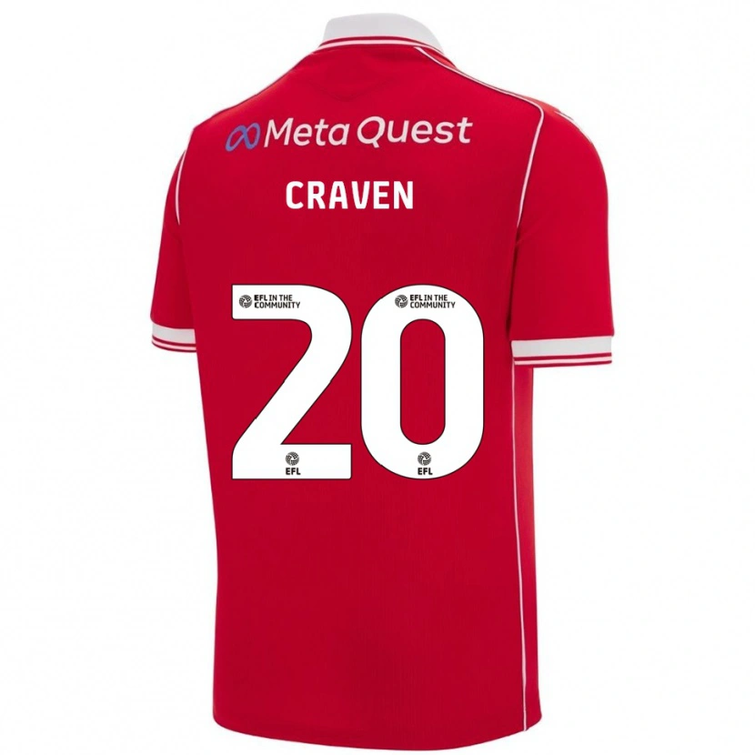Danxen Kinder Lizzie Craven #20 Rot Weiß Heimtrikot Trikot 2025/26 T-Shirt