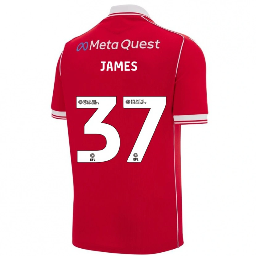 Danxen Kinder Matty James #37 Rot Weiß Heimtrikot Trikot 2025/26 T-Shirt