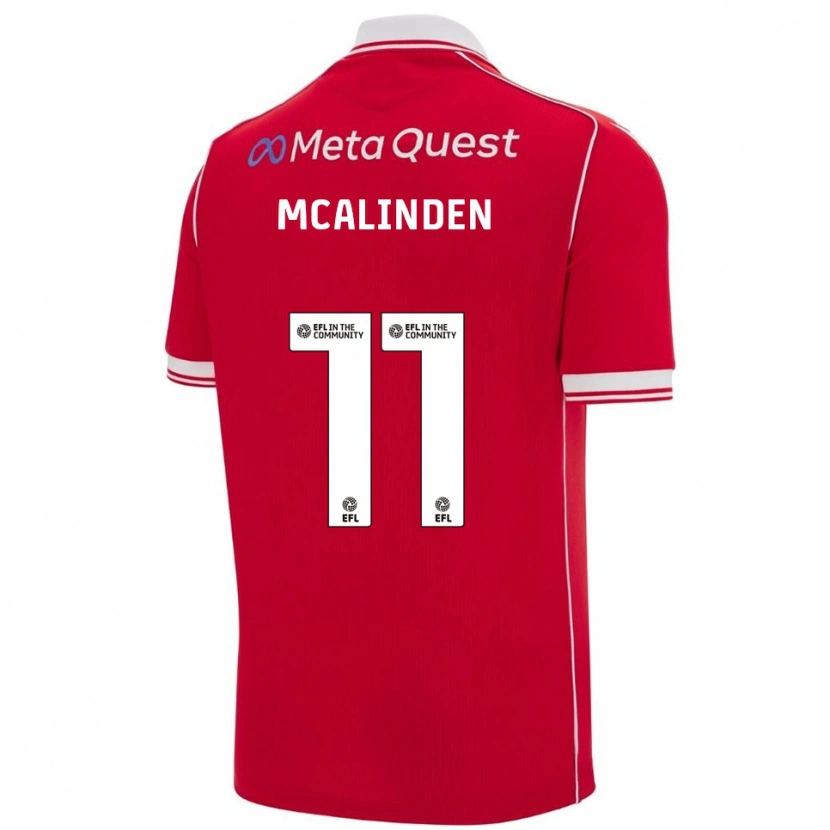 Danxen Kinder Liam Mcalinden #11 Rot Weiß Heimtrikot Trikot 2025/26 T-Shirt