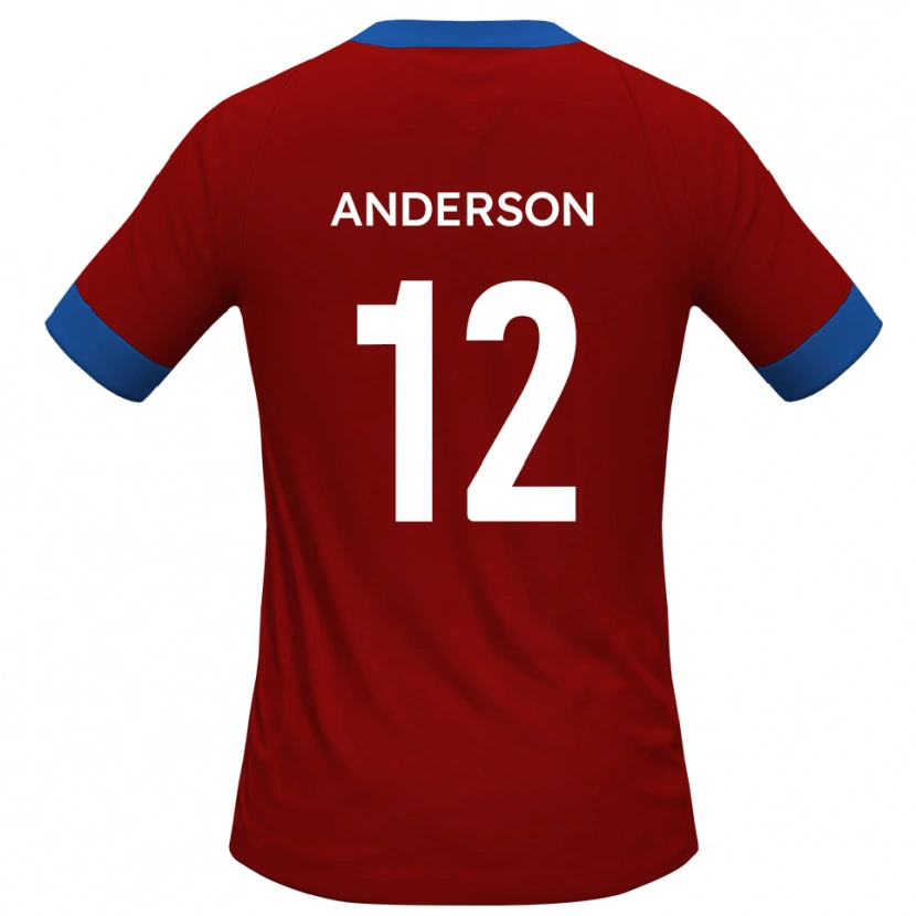 Danxen Kinder Keane Anderson #12 Rot Blau Heimtrikot Trikot 2025/26 T-Shirt