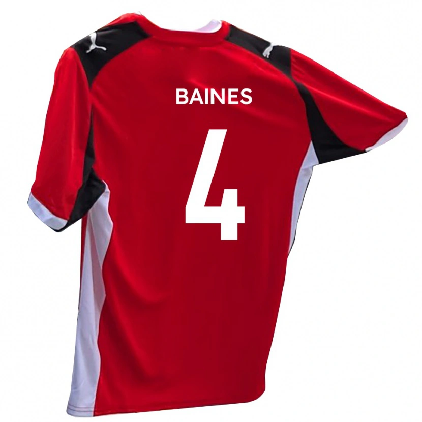 Danxen Kinder Lewis Baines #4 Rot Weiß Heimtrikot Trikot 2025/26 T-Shirt