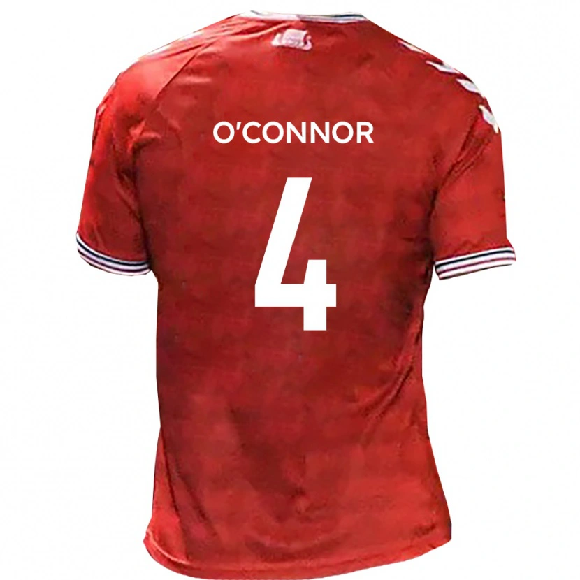 Danxen Kinder Darragh O'connor #4 Rot Weiß Heimtrikot Trikot 2025/26 T-Shirt