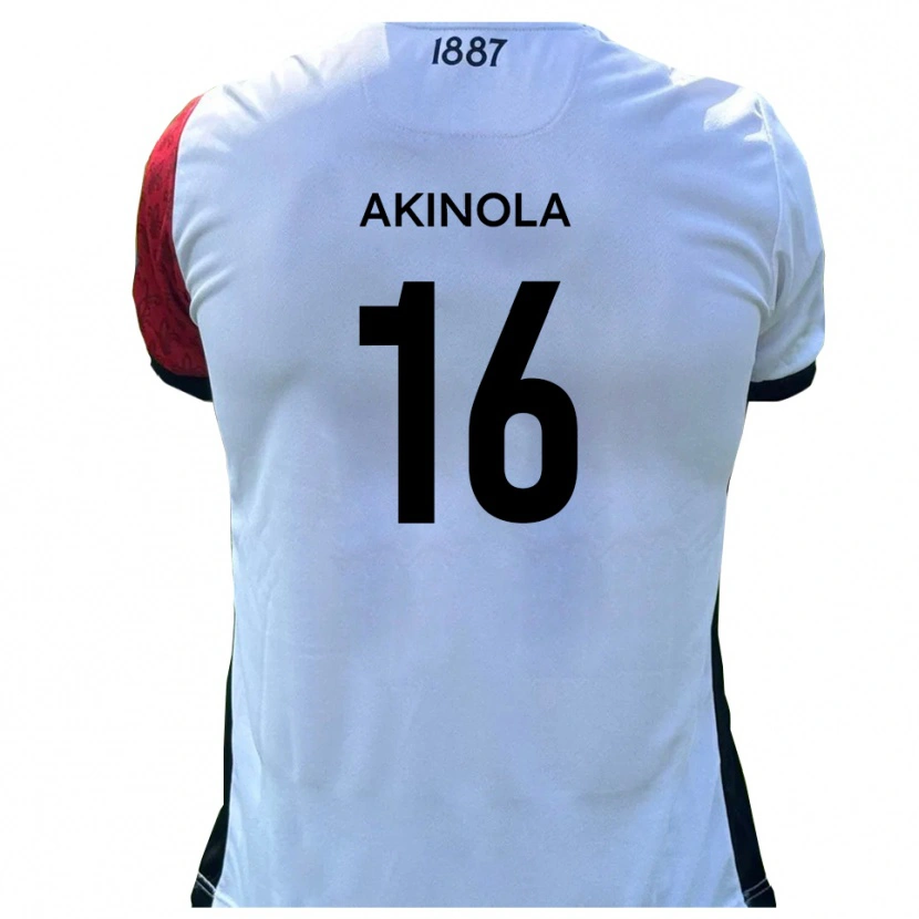 Danxen Kinder Tunji Akinola #16 Rot Weiß Heimtrikot Trikot 2025/26 T-Shirt
