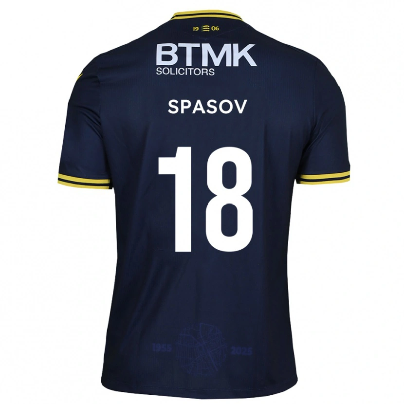 Danxen Kinder Slavi Spasov #18 Marine Gelb Heimtrikot Trikot 2025/26 T-Shirt