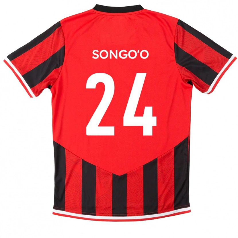 Danxen Kinder Yann Songo'o #24 Rot Schwarz Heimtrikot Trikot 2025/26 T-Shirt