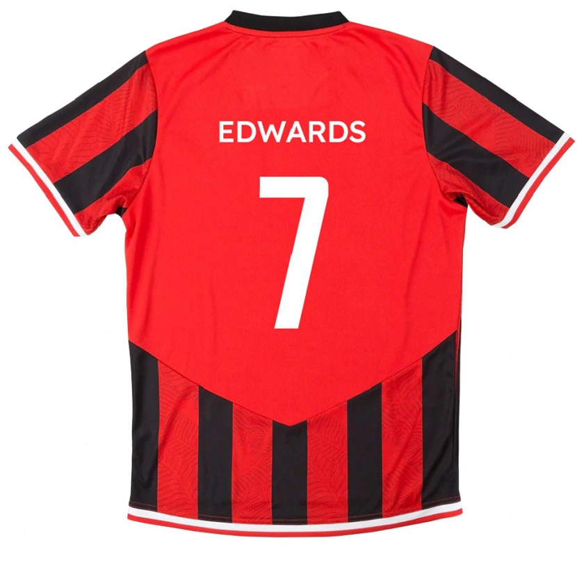 Danxen Kinder Gwion Edwards #7 Rot Schwarz Heimtrikot Trikot 2025/26 T-Shirt