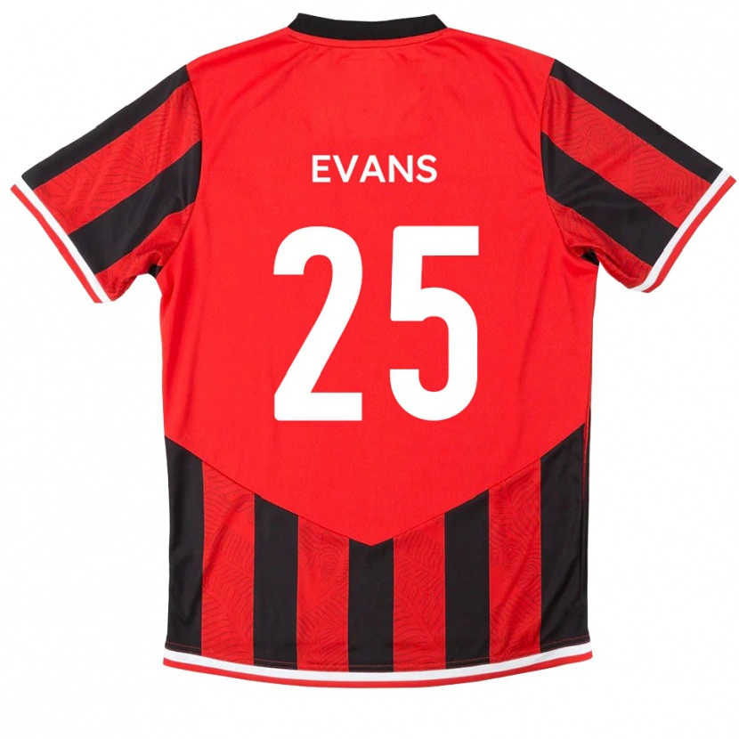 Danxen Kinder Andy Evans #25 Rot Schwarz Heimtrikot Trikot 2025/26 T-Shirt