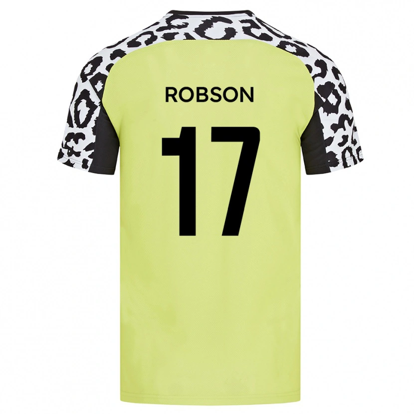 Danxen Kinder Jamie Robson #17 Fluoreszierendes Gelb Heimtrikot Trikot 2025/26 T-Shirt