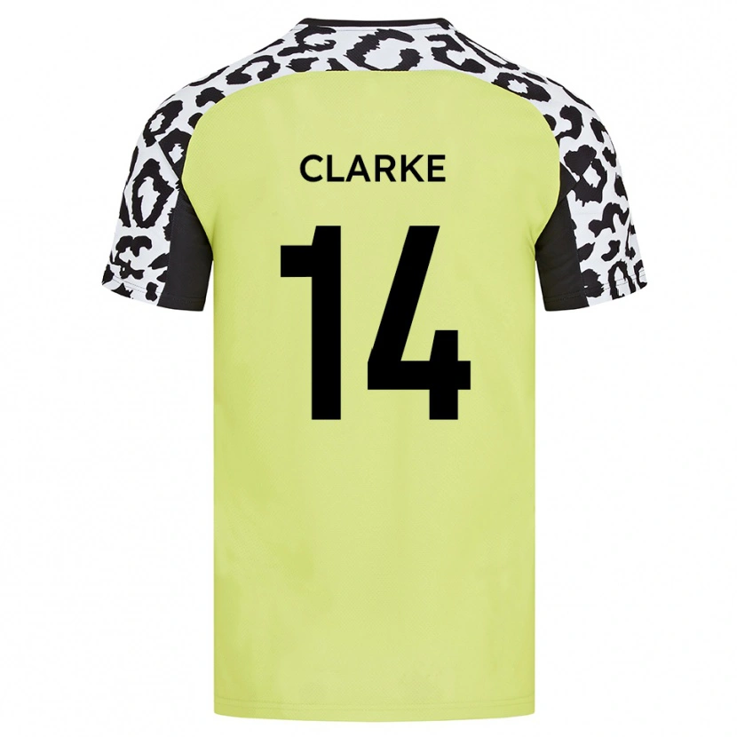 Danxen Kinder Jayden Clarke #14 Fluoreszierendes Gelb Heimtrikot Trikot 2025/26 T-Shirt