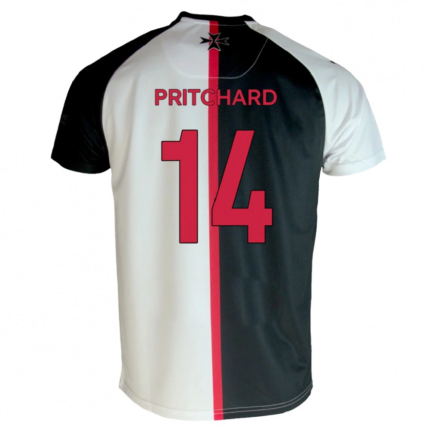 Danxen Kinder Harry Pritchard #14 Weiß Schwarz Heimtrikot Trikot 2025/26 T-Shirt