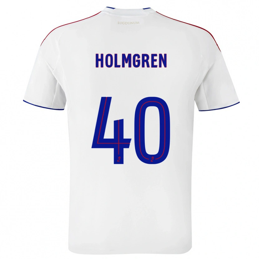 Danxen Kinder Emma Holmgren #40 Weiß Rot Heimtrikot Trikot 2025/26 T-Shirt