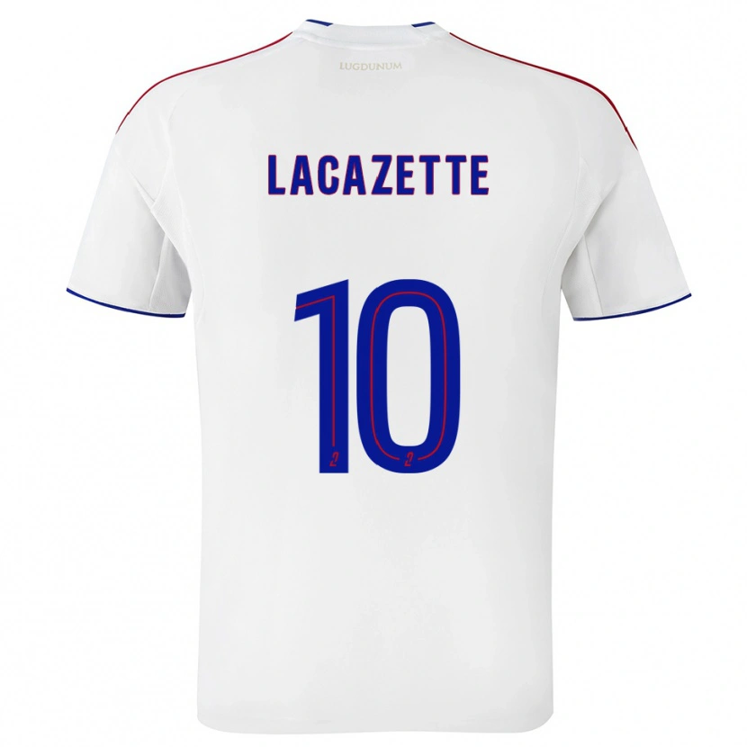 Danxen Kinder Alexandre Lacazette #10 Weiß Rot Heimtrikot Trikot 2025/26 T-Shirt