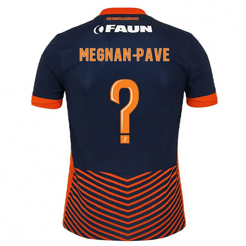 Danxen Kinder Lacine Megnan-Pave #0 Mitternachtsblau Orange Heimtrikot Trikot 2025/26 T-Shirt