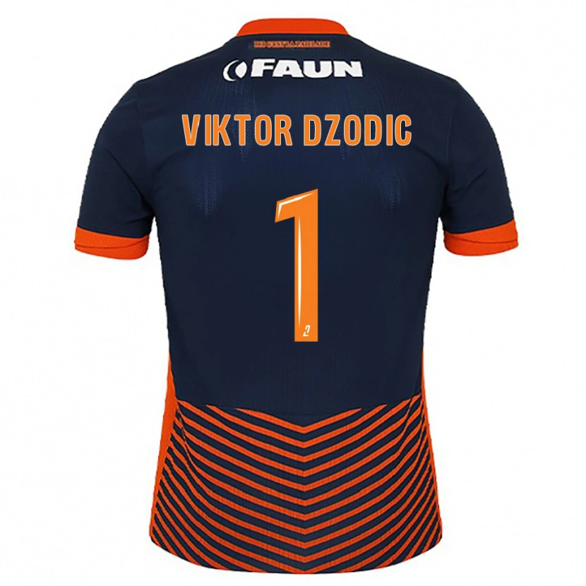 Danxen Kinder Viktor Dzodic #1 Mitternachtsblau Orange Heimtrikot Trikot 2025/26 T-Shirt