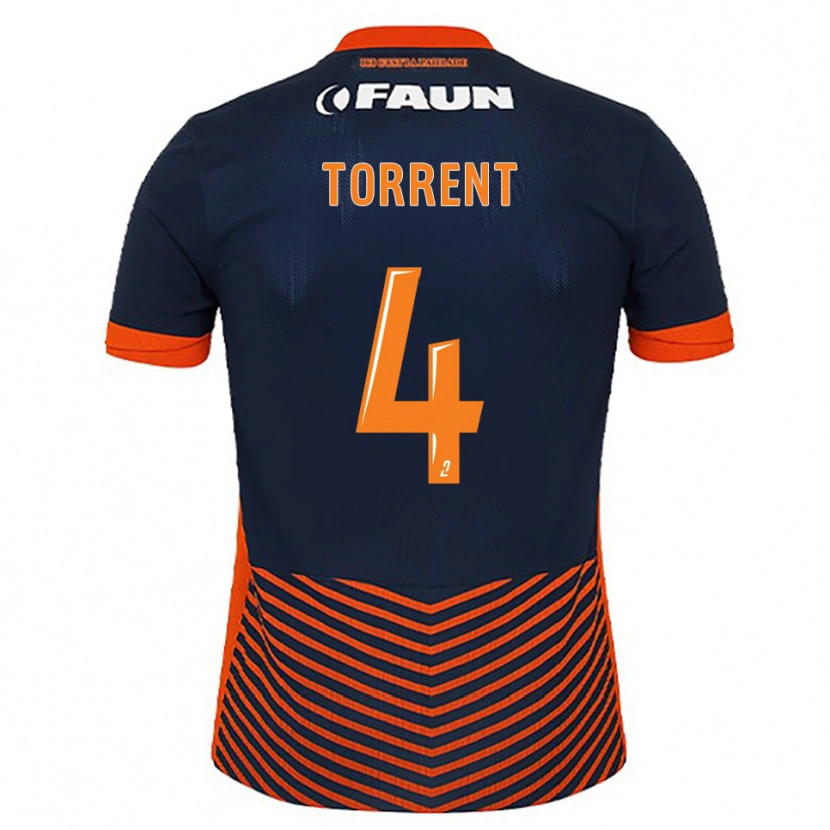 Danxen Kinder Marion Torrent #4 Mitternachtsblau Orange Heimtrikot Trikot 2025/26 T-Shirt