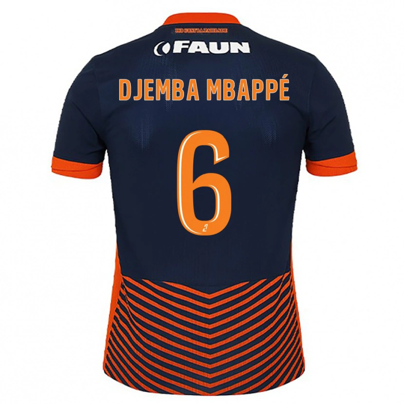 Danxen Kinder Yvan Djemba Mbappé #6 Mitternachtsblau Orange Heimtrikot Trikot 2025/26 T-Shirt