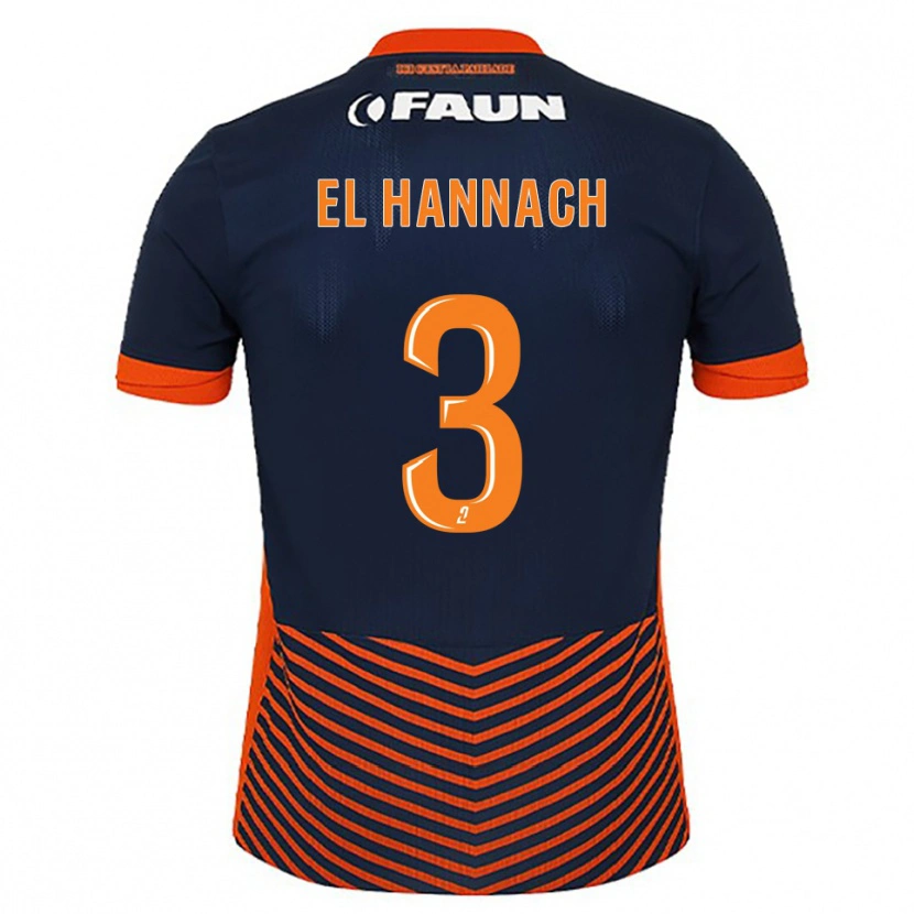 Danxen Kinder Naoufel El Hannach #3 Mitternachtsblau Orange Heimtrikot Trikot 2025/26 T-Shirt