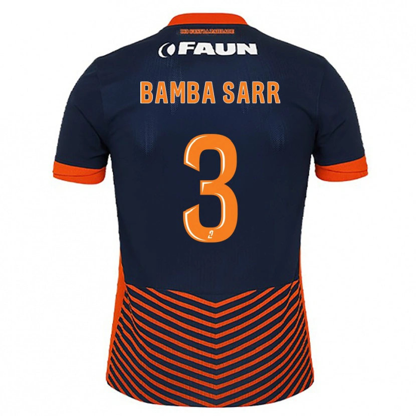 Danxen Kinder Mamadou Bamba Sarr #3 Mitternachtsblau Orange Heimtrikot Trikot 2025/26 T-Shirt