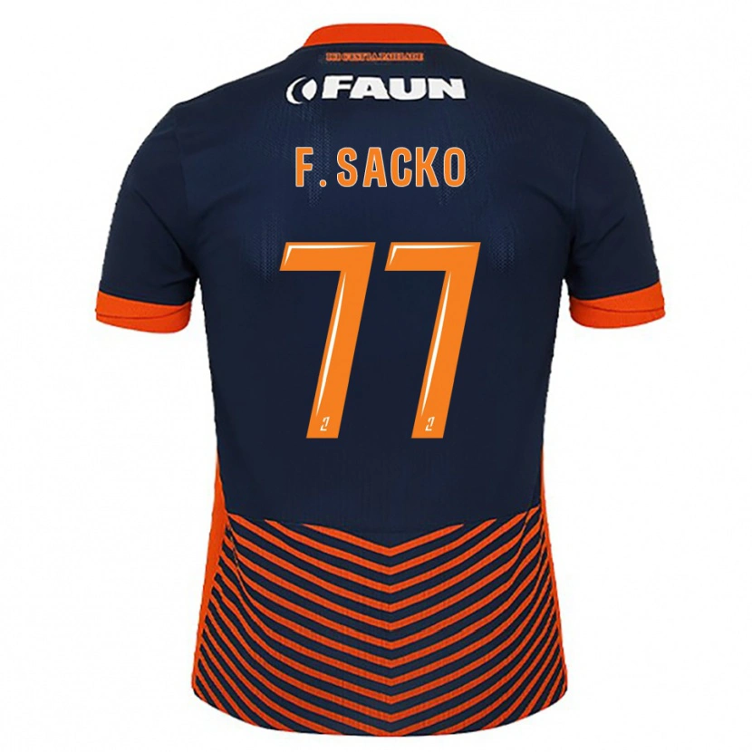 Danxen Kinder Falaye Sacko #77 Mitternachtsblau Orange Heimtrikot Trikot 2025/26 T-Shirt