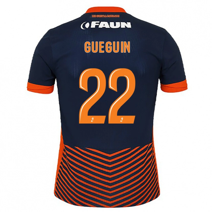Danxen Kinder Axel Guéguin #22 Mitternachtsblau Orange Heimtrikot Trikot 2025/26 T-Shirt