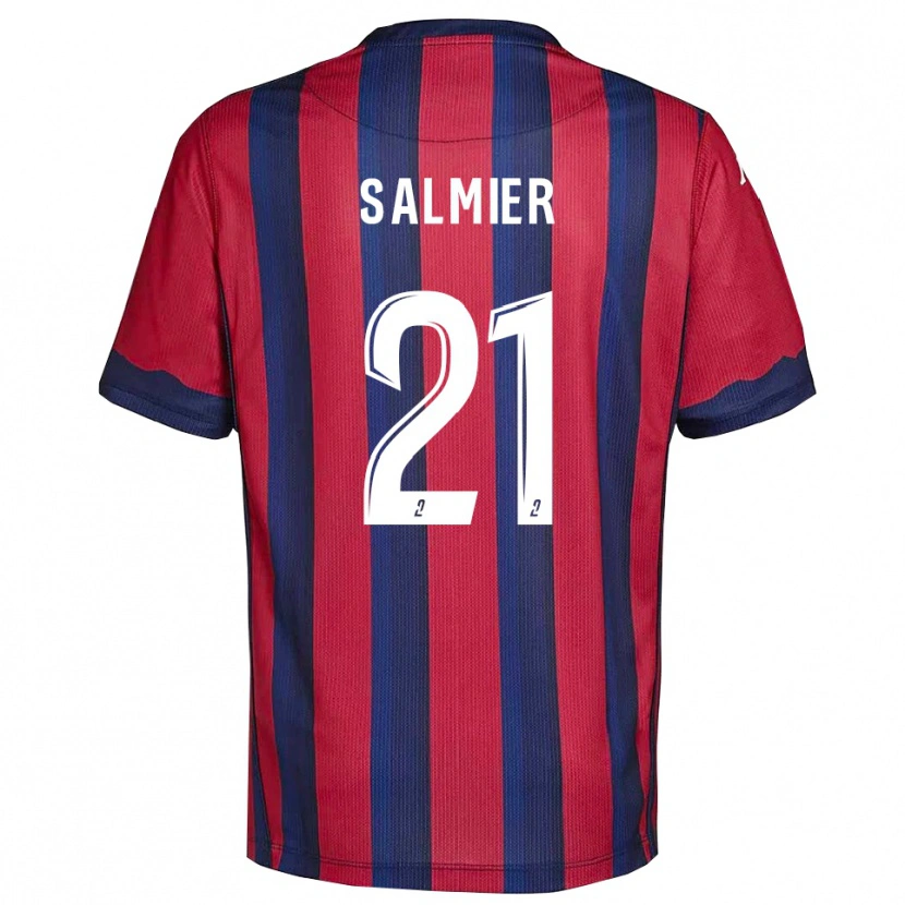 Danxen Kinder Yoann Salmier #21 Burgunder Marine Heimtrikot Trikot 2025/26 T-Shirt