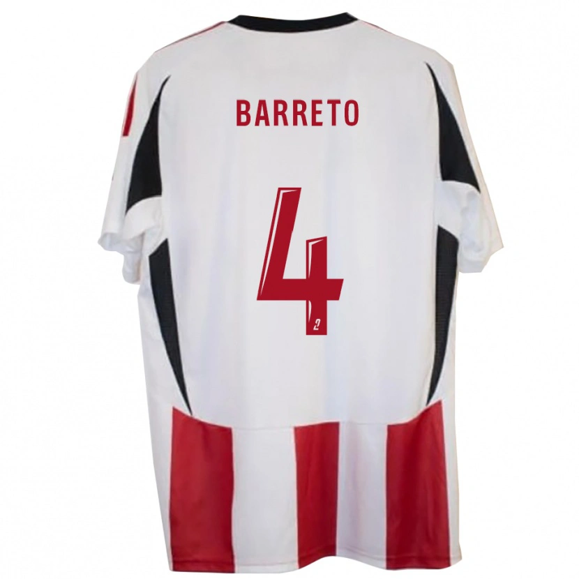 Danxen Kinder Michaël Barreto #4 Rot Blau Heimtrikot Trikot 2025/26 T-Shirt
