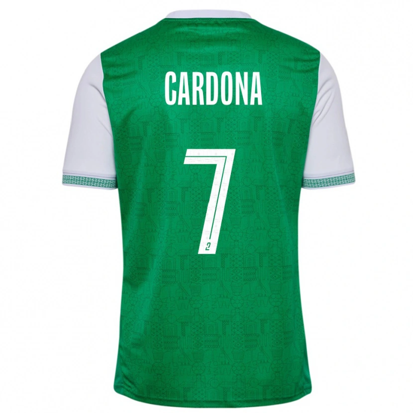 Danxen Kinder Irvin Cardona #7 Grün Weiß Heimtrikot Trikot 2025/26 T-Shirt
