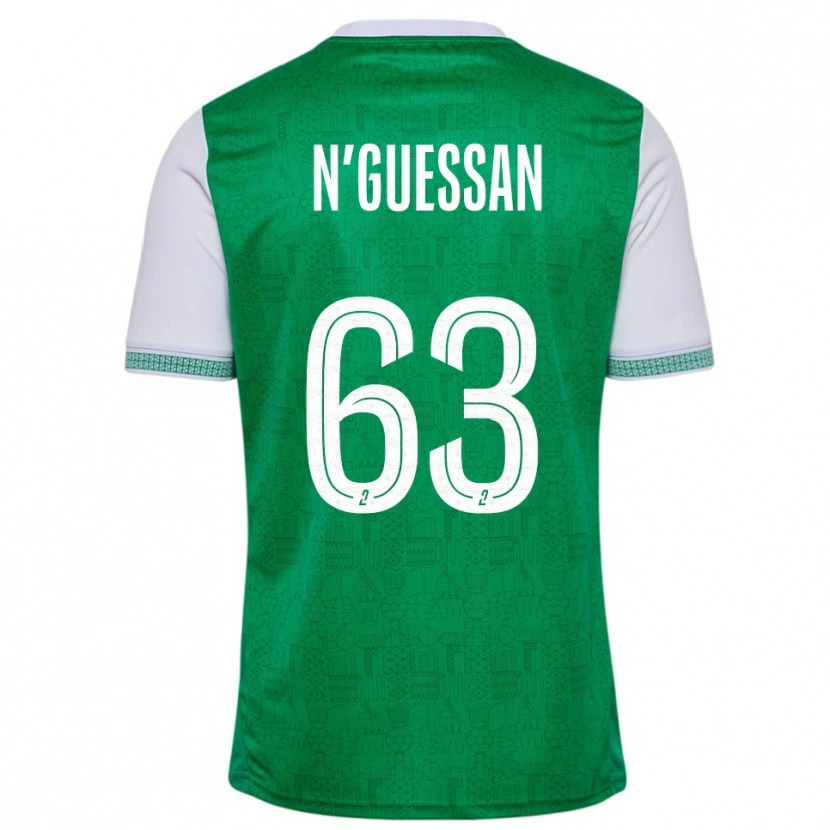 Danxen Kinder Djylian N'guessan #63 Grün Weiß Heimtrikot Trikot 2025/26 T-Shirt