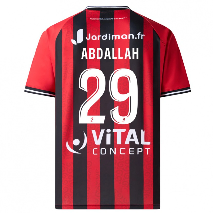 Danxen Kinder Akim Abdallah #29 Rot Schwarz Heimtrikot Trikot 2025/26 T-Shirt