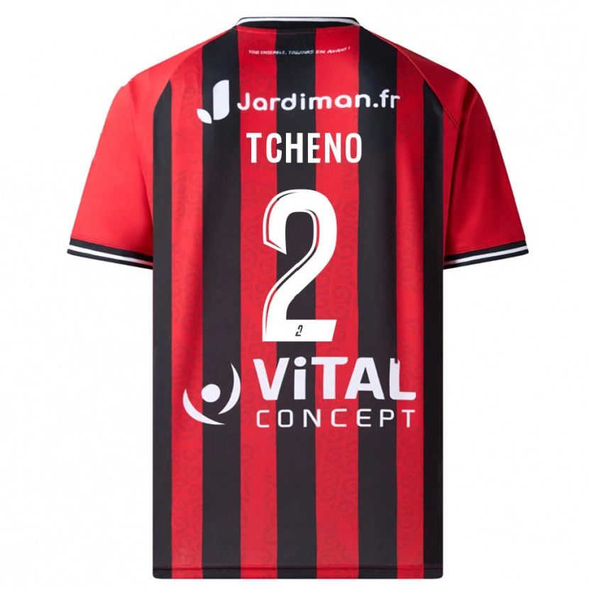 Danxen Kinder Claudine Tcheno #2 Rot Schwarz Heimtrikot Trikot 2025/26 T-Shirt