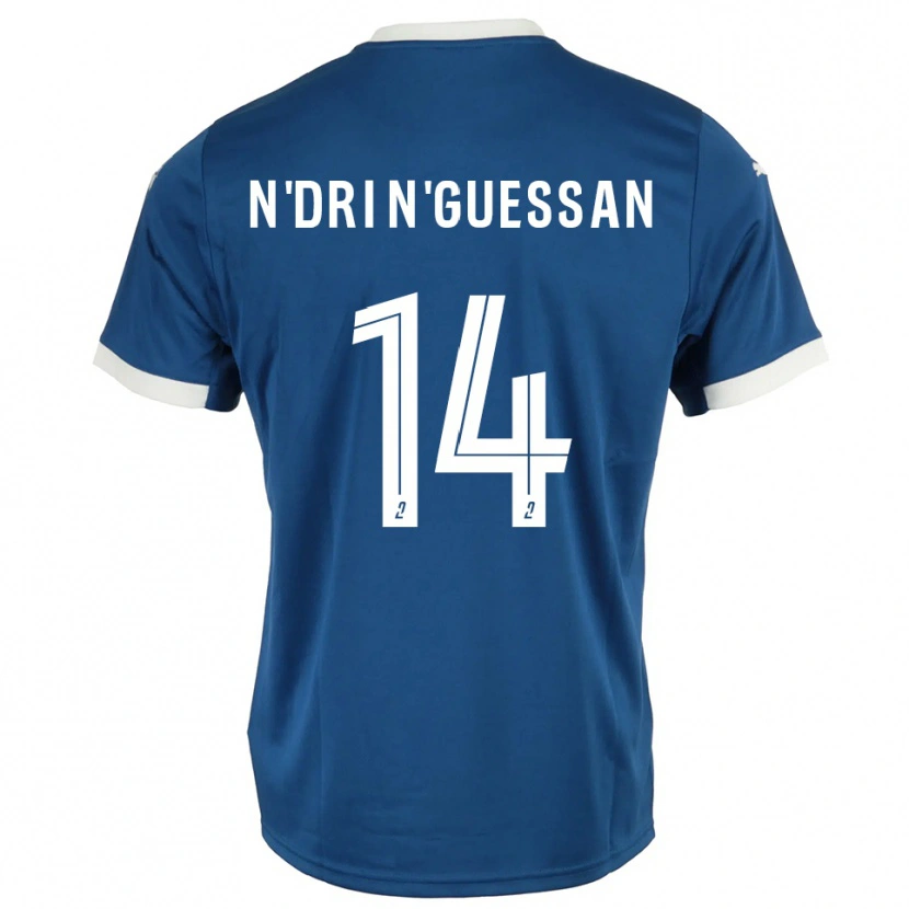 Danxen Kinder Landry N'dri N'guessan #14 Blau Weiß Heimtrikot Trikot 2025/26 T-Shirt