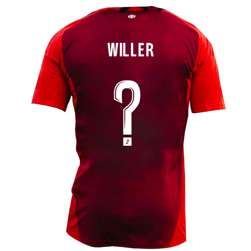 Danxen Kinder Yann Willer #0 Rot Burgund Heimtrikot Trikot 2025/26 T-Shirt