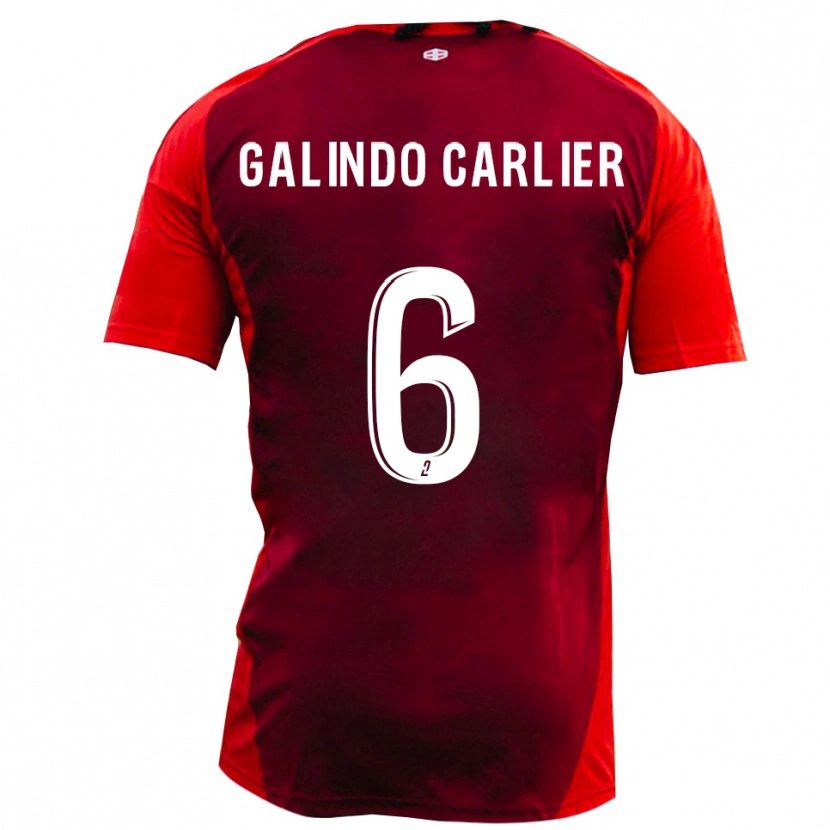 Danxen Kinder Luca Galindo Carlier #6 Rot Burgund Heimtrikot Trikot 2025/26 T-Shirt