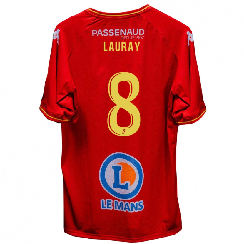 Danxen Kinder Alexandre Lauray #8 Rot Gelb Heimtrikot Trikot 2025/26 T-Shirt