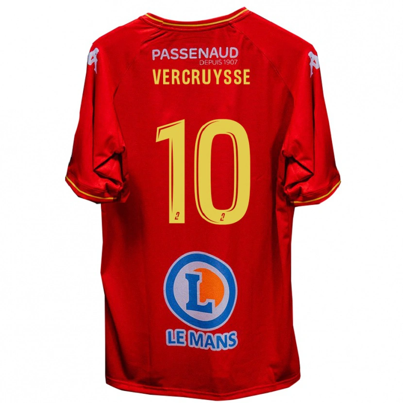 Danxen Kinder Jean Vercruysse #10 Rot Gelb Heimtrikot Trikot 2025/26 T-Shirt