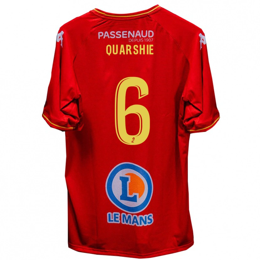Danxen Kinder Edwin Quarshie #6 Rot Gelb Heimtrikot Trikot 2025/26 T-Shirt