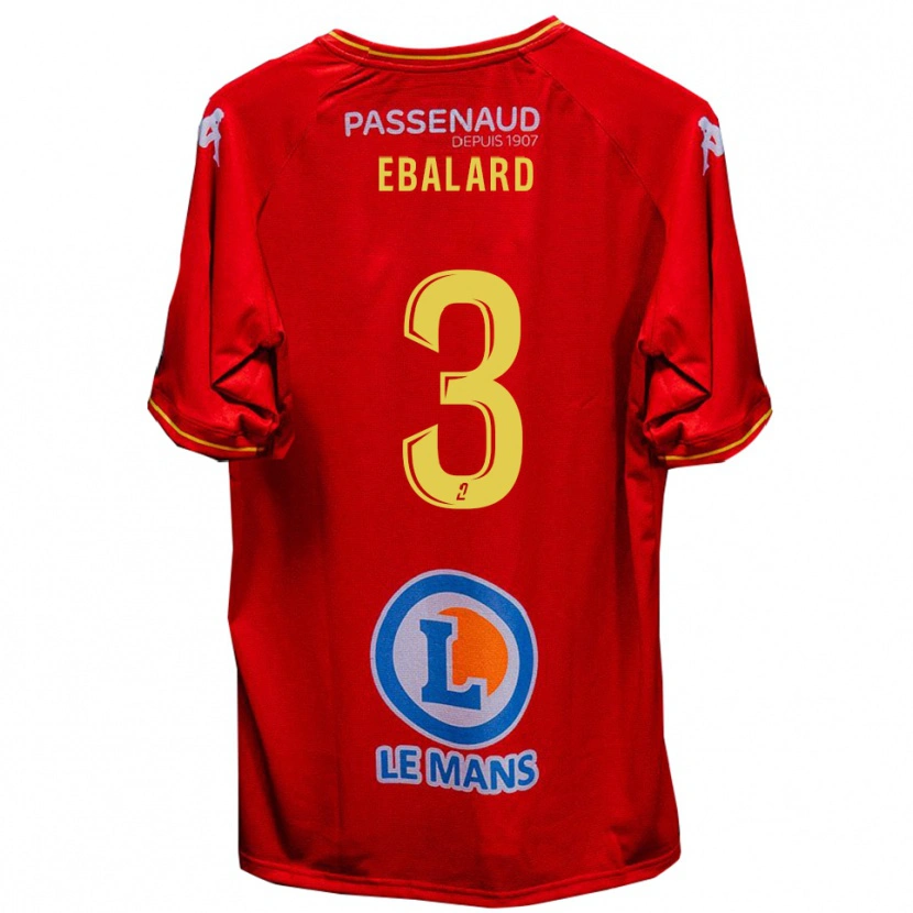 Danxen Kinder Yannick Ebalard #3 Rot Gelb Heimtrikot Trikot 2025/26 T-Shirt