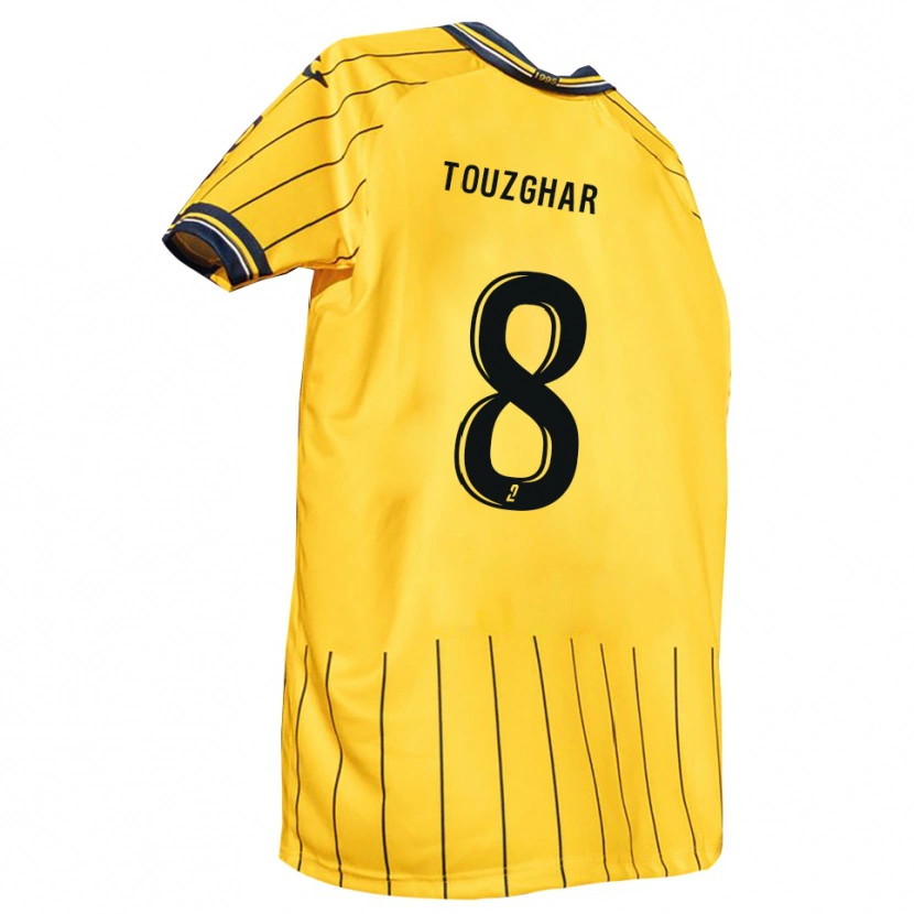 Danxen Kinder Rayan Touzghar #8 Gelb Marine Heimtrikot Trikot 2025/26 T-Shirt