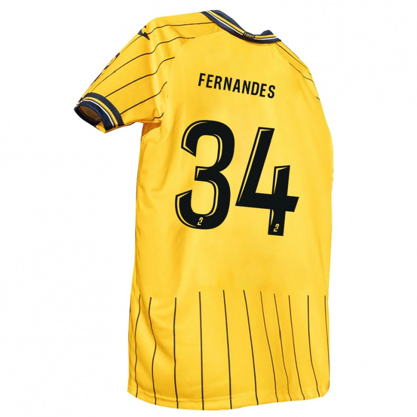 Danxen Kinder Alexandre Fernandes #34 Gelb Marine Heimtrikot Trikot 2025/26 T-Shirt