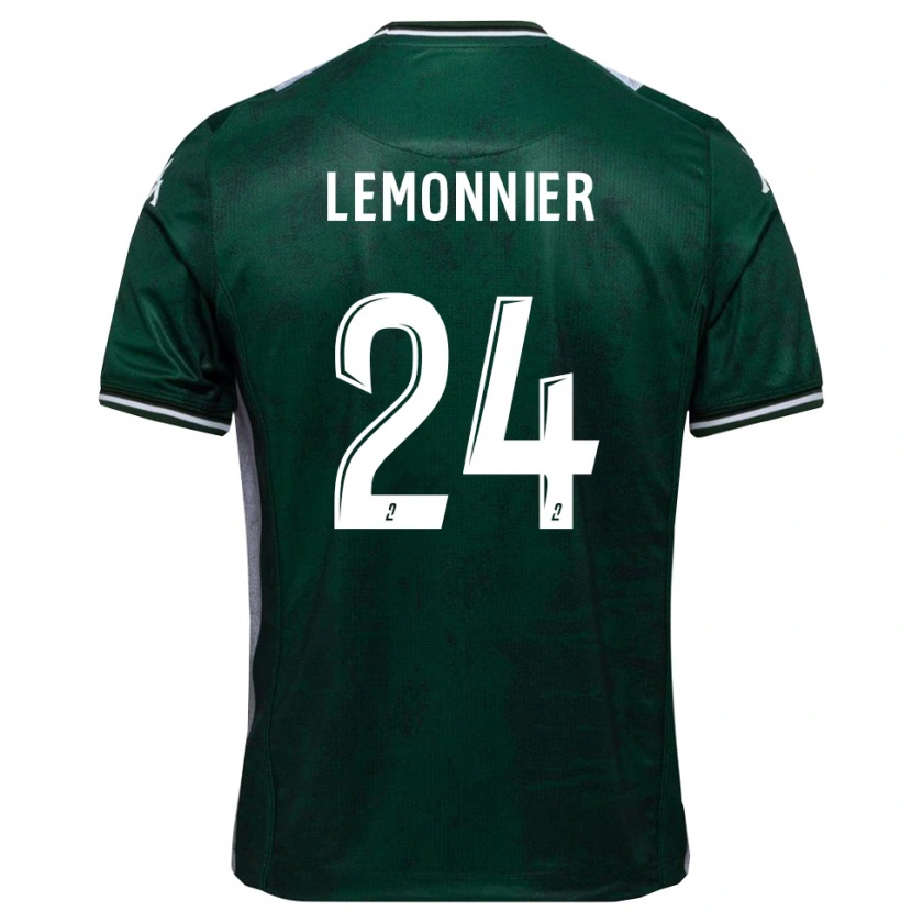 Danxen Kinder Pierre Lemonnier #24 Grün Weiß Heimtrikot Trikot 2025/26 T-Shirt