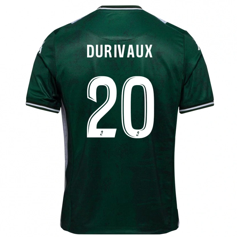 Danxen Kinder Dylan Durivaux #20 Grün Weiß Heimtrikot Trikot 2025/26 T-Shirt