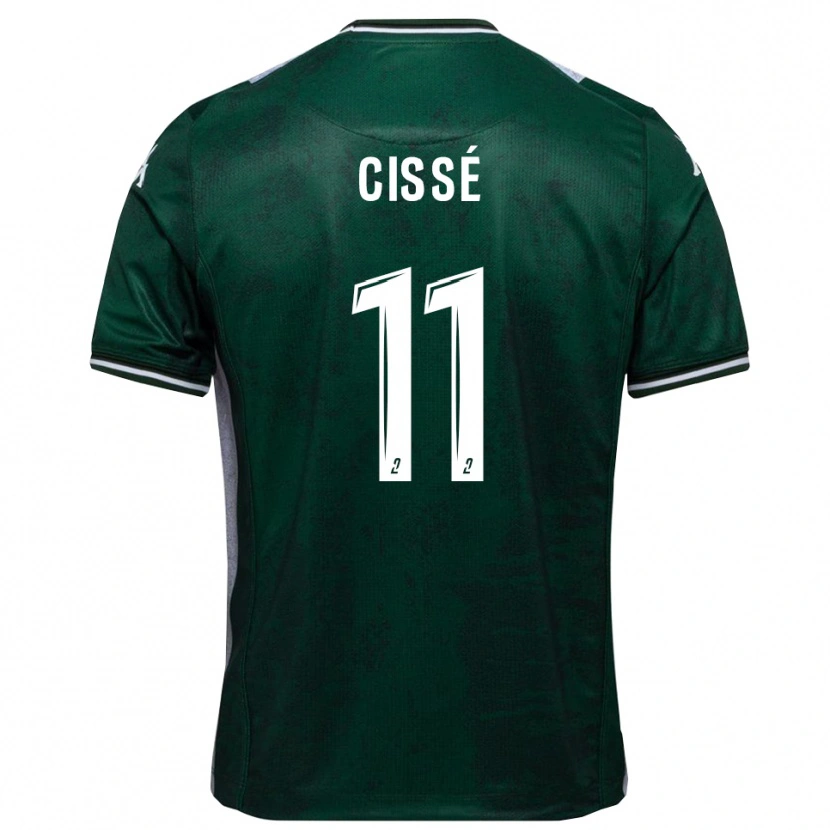 Danxen Kinder Kemo Cissé #11 Grün Weiß Heimtrikot Trikot 2025/26 T-Shirt