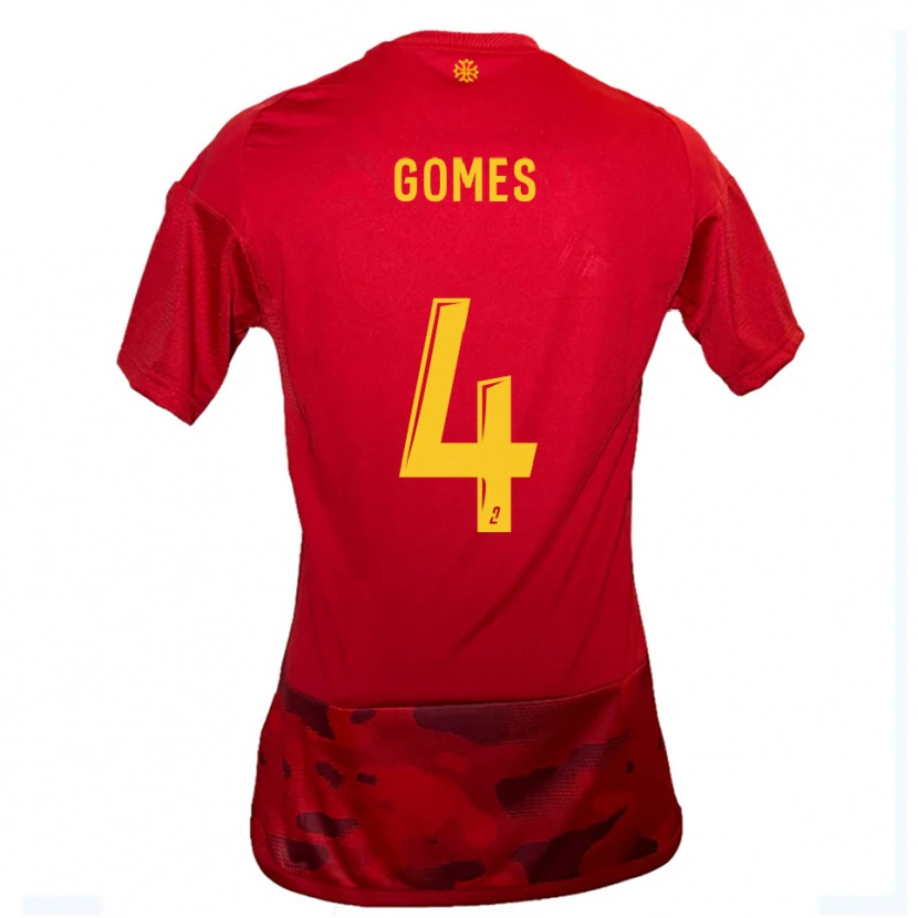 Danxen Kinder Paul Gomes #4 Rot Gelb Heimtrikot Trikot 2025/26 T-Shirt