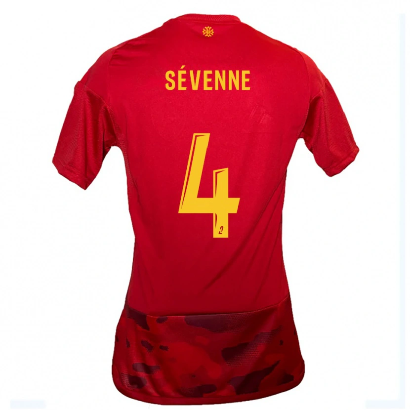 Danxen Kinder Éloïse Sévenne #4 Rot Gelb Heimtrikot Trikot 2025/26 T-Shirt