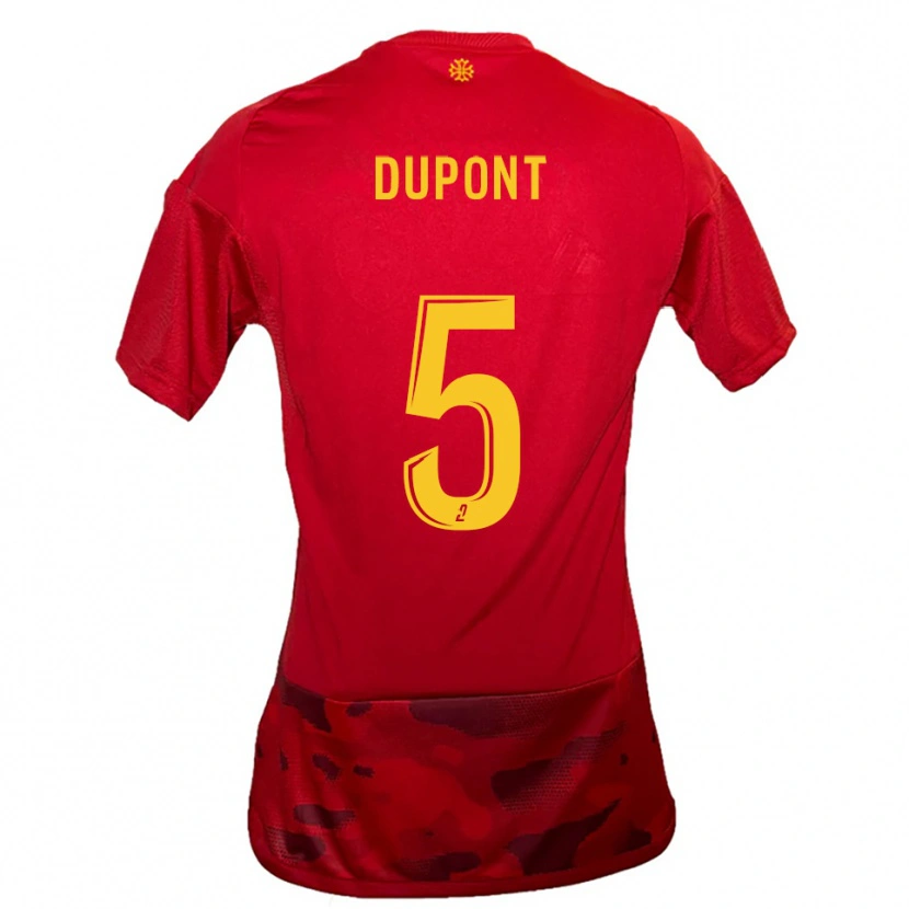 Danxen Kinder Baptiste Dupont #5 Rot Gelb Heimtrikot Trikot 2025/26 T-Shirt
