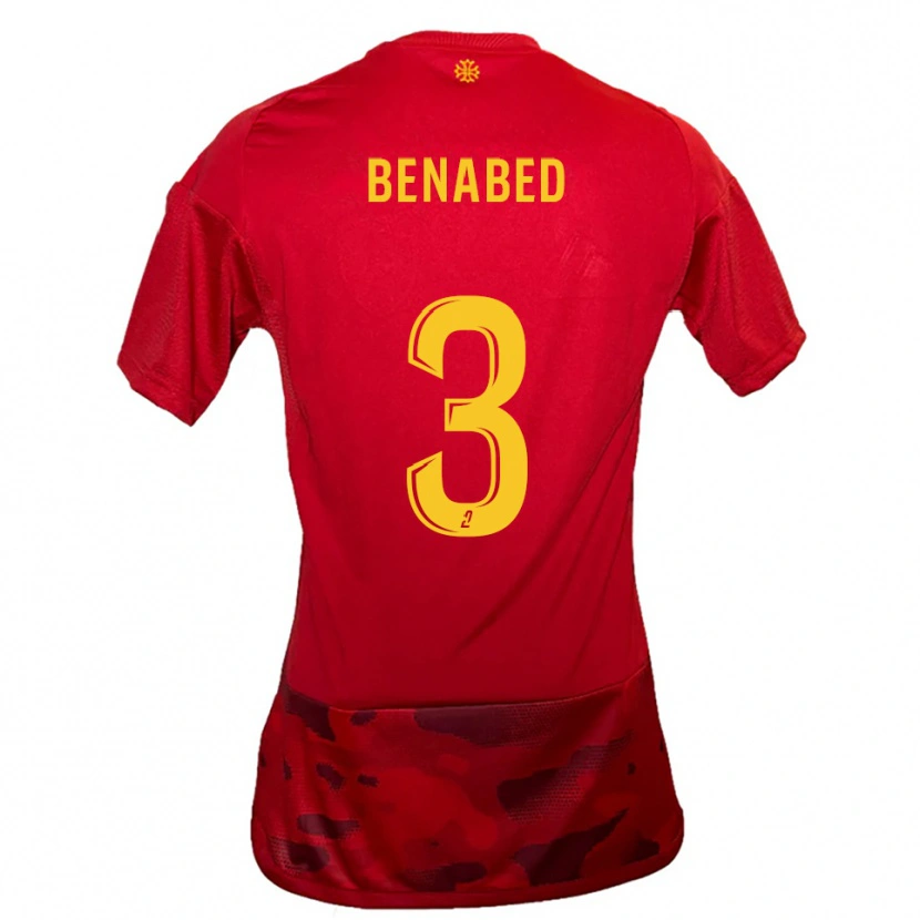 Danxen Kinder Faouzi Benabed #3 Rot Gelb Heimtrikot Trikot 2025/26 T-Shirt